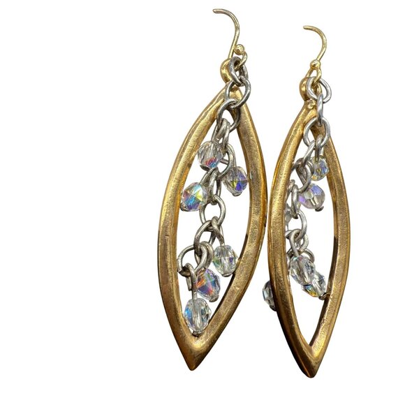 Rook + Crow by Patricia LockeGold & Silver Drop Earrings With Crystal Accents - Picture 2 of 5